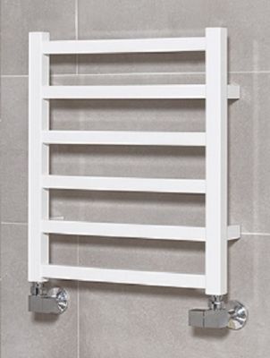 ULTRAHEAT KARNAK WHITE BATHROOM H480mm x W420mm CONTEMPORARY SQUARE TUBULAR TOWEL WARMER, 4K5W